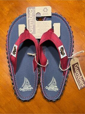Men's Gumbies Islander Canvas Flip-Flop Sandals - Red & Navy Blue